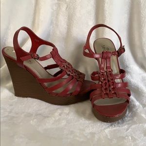Sbicca Dark Pink Wedges